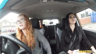 Fake Driving School - Young redhead hottie fucked in threesome HD 720