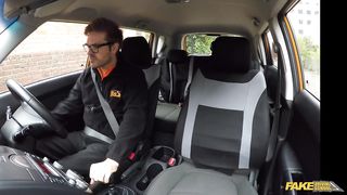 Fake Driving School - Naughty ebony fucked by driving instructor HD 720