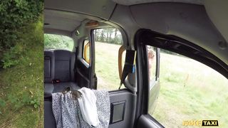 Fake Taxi Real outdoor rough sex threesome with British MILFS