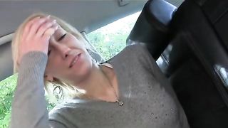 FakeTaxi Blonde gets tricked into taxi blowjob