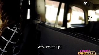 FemaleFakeTaxi Fat cock stretches pussy in UK taxi