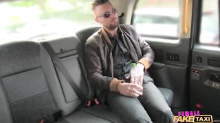 Female Fake Taxi Messy facial for busty driver