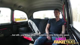 Female Fake Taxi Horny blonde driver Cherry Kiss recognises studs cock