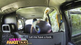 Female Fake Taxi Sexy lesbian fun with toys in british taxi