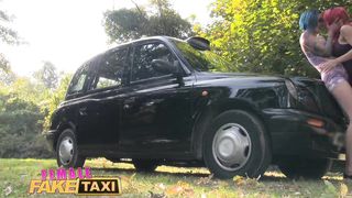 Female Fake Taxi outdoor pussy licking and fingering with tattooed emo chicks