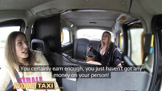 Female Fake Taxi Big tits barmaid gets lesbian tribbing and masturbation