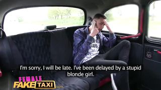 FemaleFakeTaxi Busty blonde fucked and facialised by studs big cock