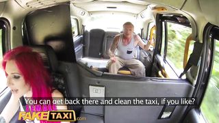 Female Fake Taxi Busty squirting babe fucked and facialised on drivers seat