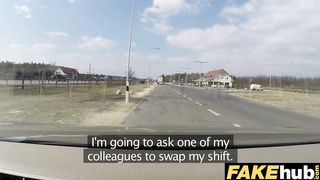 Fake Cop The uniformed policemans cum makes her late