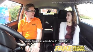 Fake Driving School Sexy horny new learner has a secret surprise
