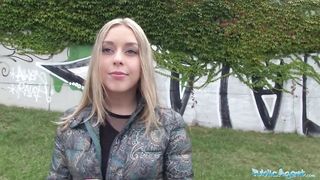 Public Agent Cute Russian with bald shaven pussy