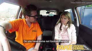 Fake Driving School Hot and lonely blonde Russian fucked to orgasm in car