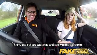 Fake Driving School Slim hot redhead minx fucks better then she drives