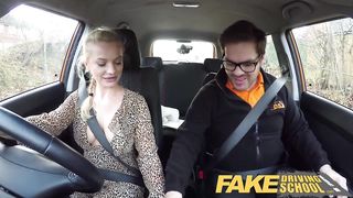 Fake Driving School Blonde Polish babes pussy gets slammed