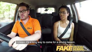 Fake Driving School Ebony American minx Kira Noir craves cock creampie