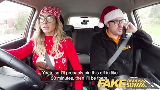 Fake Driving School Randy instructor fucks Kiwi MILF hard on driving lesson