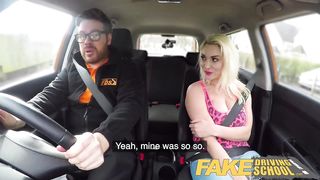 Fake Driving School Busty horny blonde needs cock in her pussy for apology