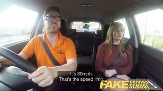 Fake Driving School 34F Boobs Bouncing in driving lesson