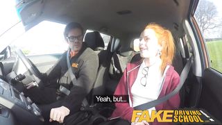 Fake Driving School Cute redhead Ella Hughes fucks and eats instructors cum