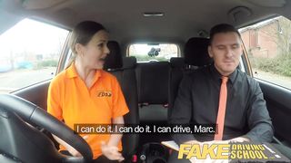 Fake Driving School Backseat blowjobs and deep creampie for super sexy minx