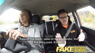 Fake Driving School Pretty black girl seduced by driving instructor
