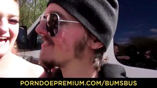 BUMS-BUS - Hot hard bus sex with small-titted German redhead teeny Scarlett Scott