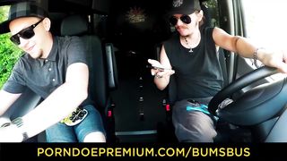 BUMS BUS - German busty babe Queen Paris picked up and banged in the van