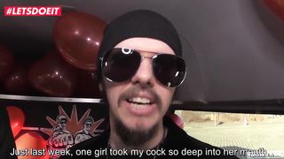 LETSDOEIT - Valentines Day Rough Sex in The German Bus