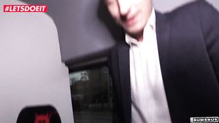 LETSDOEIT - Hot MILF Redhead Big Tits Stepmom Takes A Stranger's Cock In Van