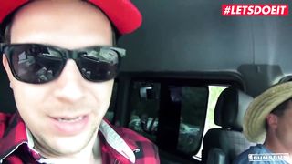 LETSDOEIT - Curious German Babe July Johnson Plays With BBC In Pick Up Bus