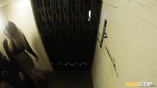 Fake Cop fucking a horny hottie in an elevator